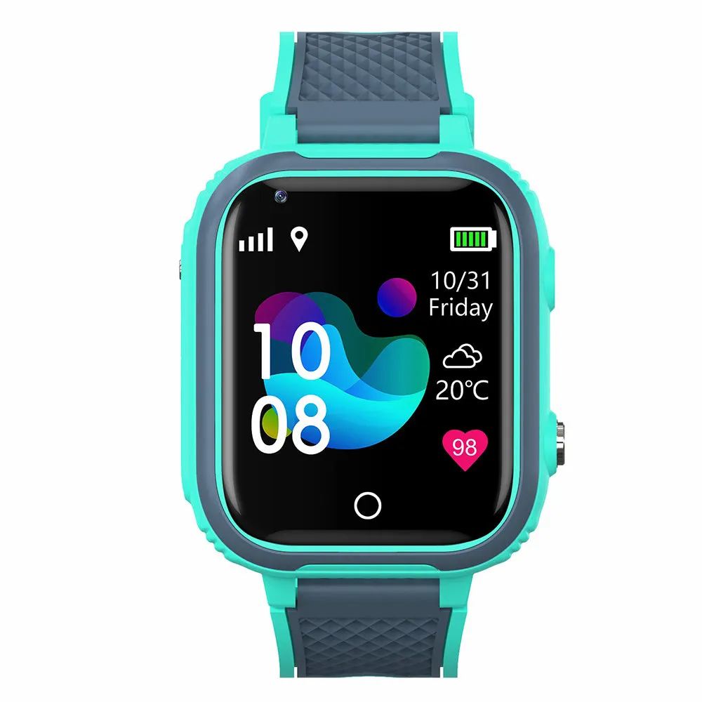 4G Kids Smart Watch Water-resistant Wifi GPS Locator Video SOS Children Phone Watch Gift Green