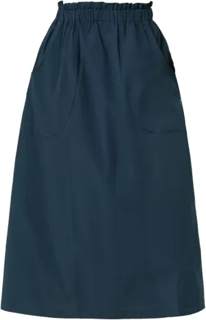 Allegra K Women's Casual Cotton Skirt Elastic Waist Scrub Peasant A-Line Midi Skirts with Pockets
