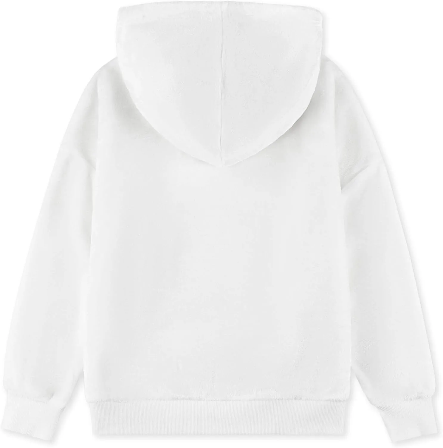 ALWAYSONE Girls Oversize Sweatshirt Soft Sherpa Pullover Fluffy Coat with Pocket Fuzzy Fleece Hoodie 3-12 Years