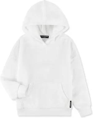 ALWAYSONE Girls Oversize Sweatshirt Soft Sherpa Pullover Fluffy Coat with Pocket Fuzzy Fleece Hoodie 3-12 Years
