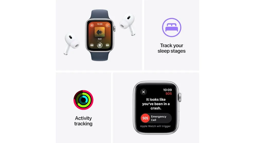 Apple Watch SE (2nd Gen) 44mm Midnight Aluminium Case with Midnight Sport Band M/L - GPS   Cellular ( Refurbished Grade - A )