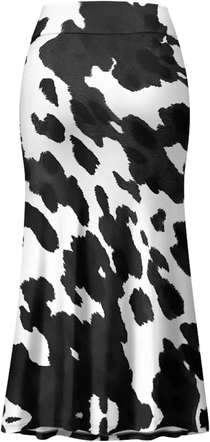 Biyejit Womens Basic Foldable High Waist Long Skirts Regular and Plus Size Maxi Skirts S-2XL