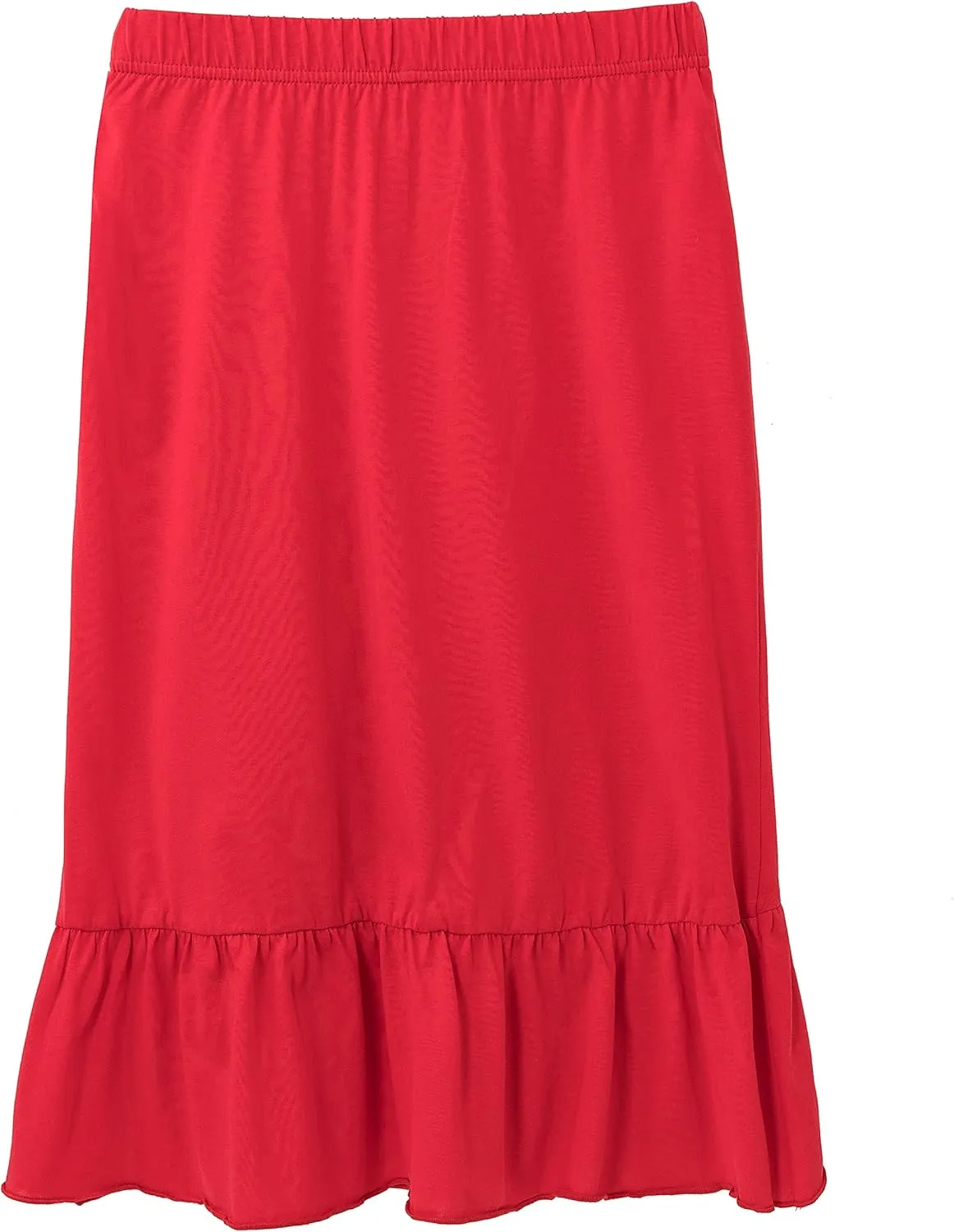 DOTDOG Girls' Tiered Ruffle Midi Skirts Soft Cotton Maxi Skirts with Waistband Waist for Girls 3-12 Years