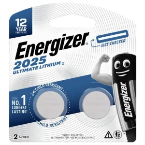 Energizer Ultimate Lithium Coin Battery 2025-Pack of 2 (Each)