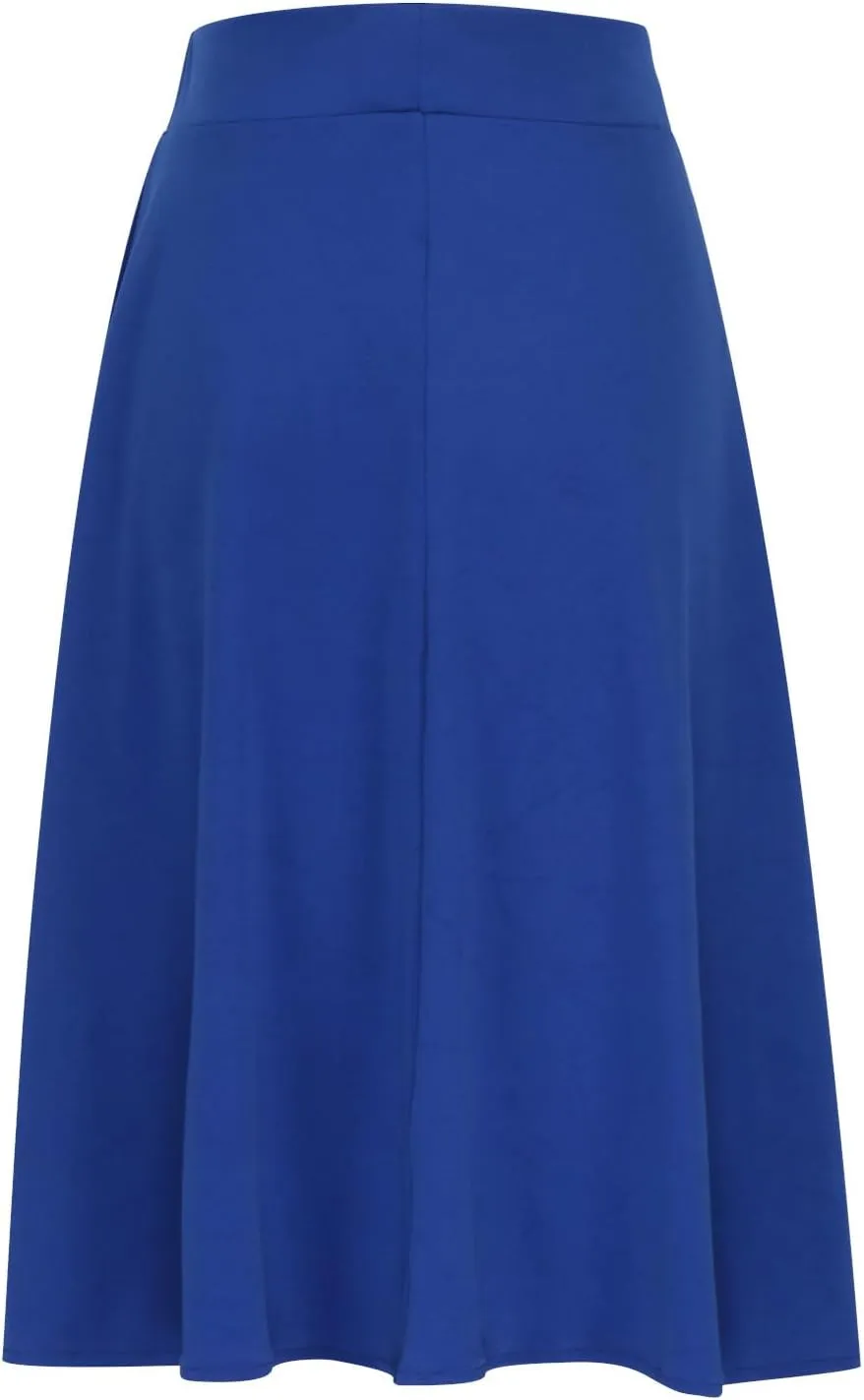 Fashion Women's Midi Skirts Spring and Summer High Waist A Line Skirts Ladies Casual Solid Color Flared Skirts S-3X