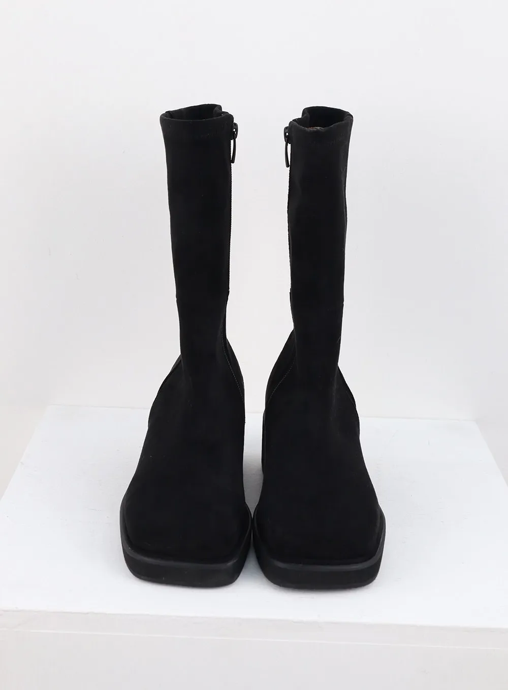 Faux Leather Side Zip Boots OS302