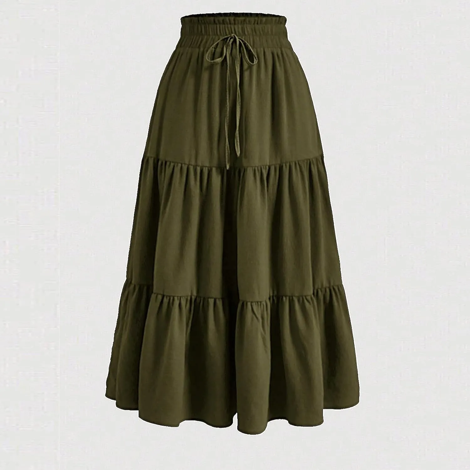 Floral Maxi Skirt Flowy Trendy Long Skirts for Women Boho High Waisted Swing A Line Tiered Casual Clothes