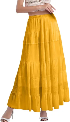 High Waisted Skirts for Women Long Maxi A-Line Elastic High Waisted Soft Elegant Summer Vacation Flowy Long Skirts