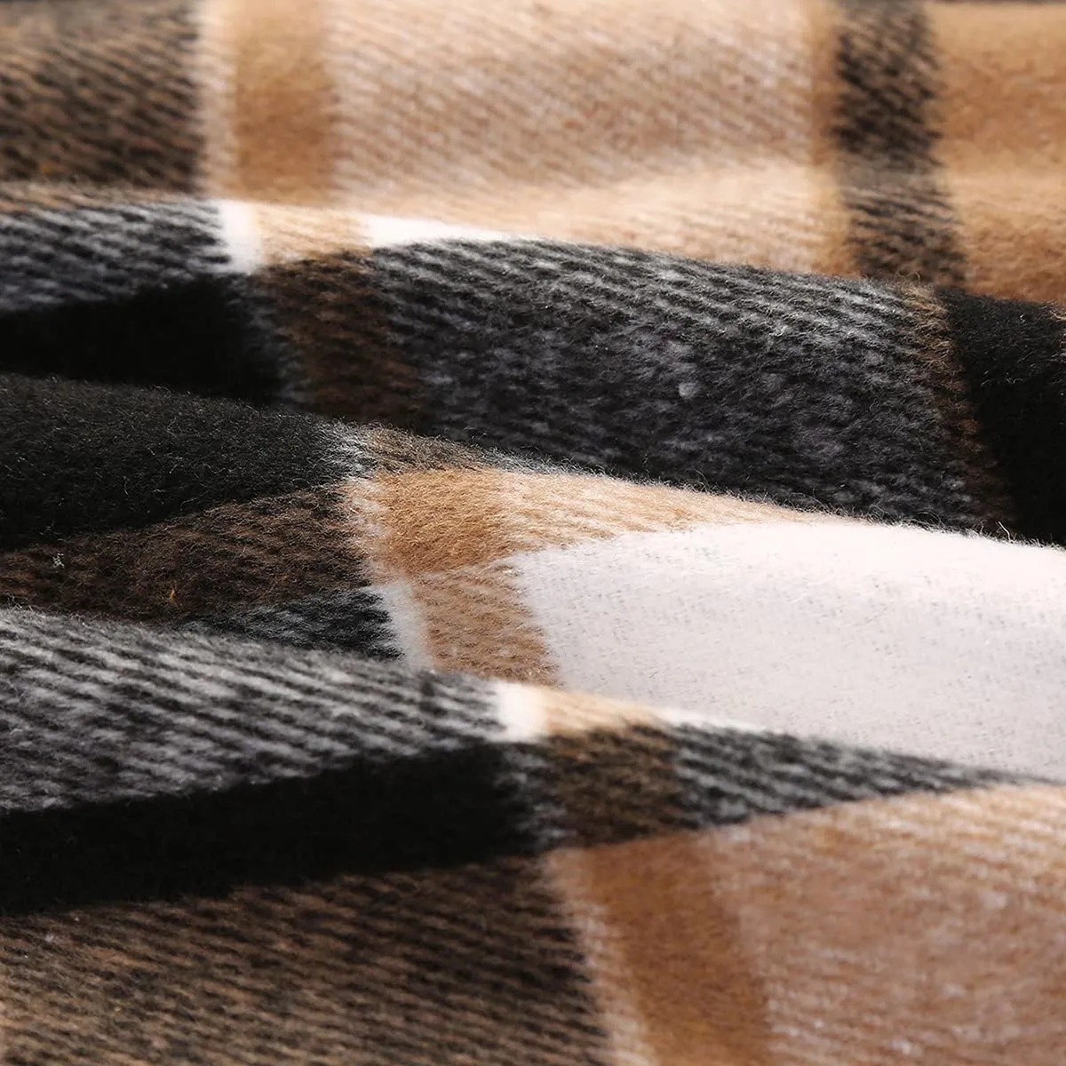 IDEALSANXUN Womens Plaid Wool Skirts Elastic Waist A-Line Pleated Tartan Long Skirts