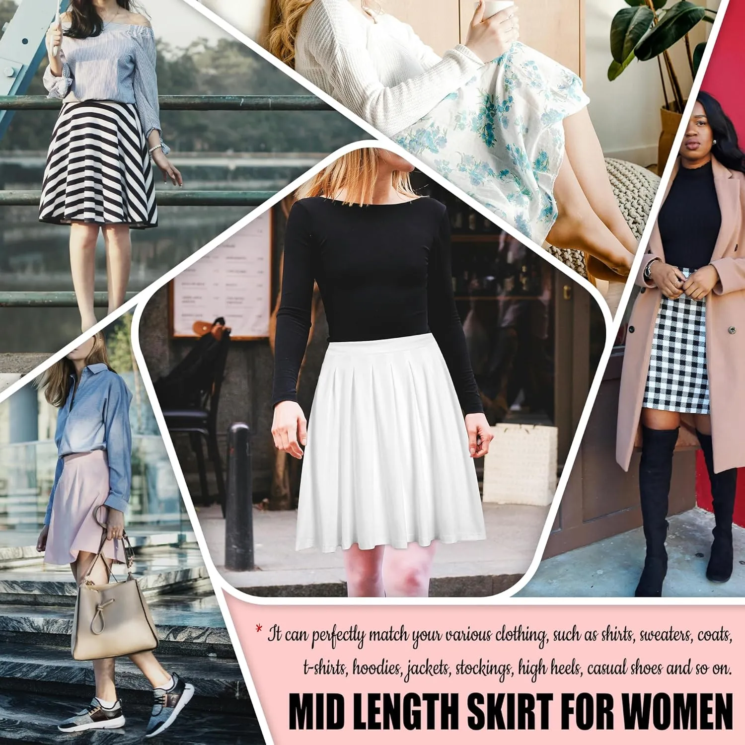 Landscape House Sunflowers Midi Skirts Women Fall Long Skirt Party Office Travel Soft Knee Length Casual Ruffle Skirt