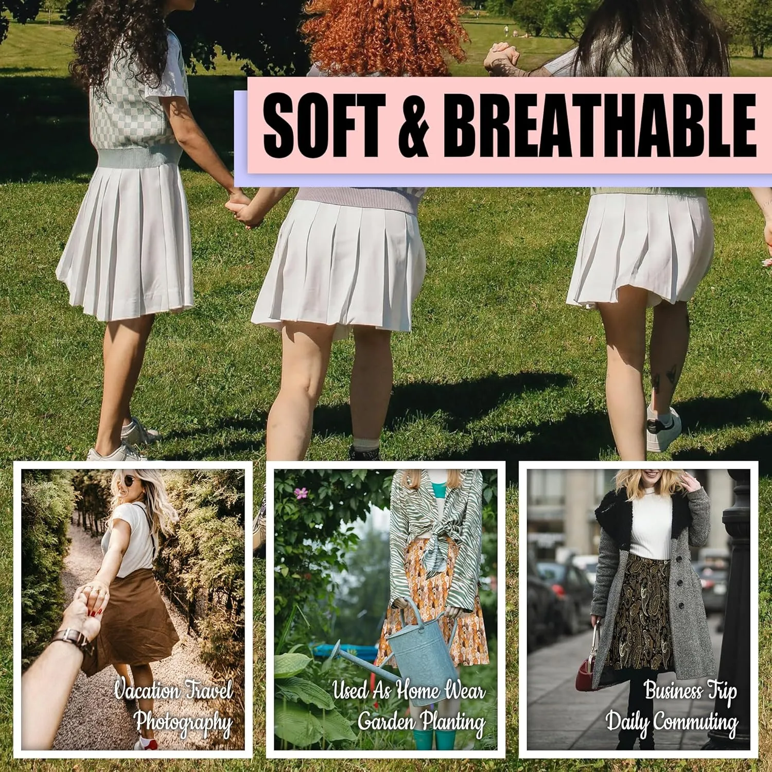 Landscape House Sunflowers Midi Skirts Women Fall Long Skirt Party Office Travel Soft Knee Length Casual Ruffle Skirt