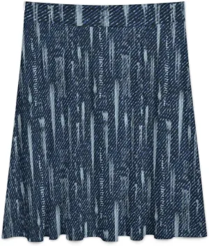 Landscape House Sunflowers Midi Skirts Women Fall Long Skirt Party Office Travel Soft Knee Length Casual Ruffle Skirt