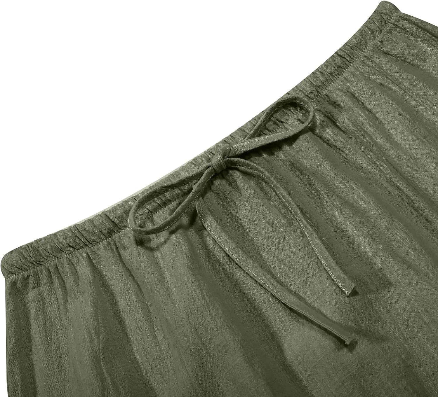 Linen Maxi Skirt for Women Drawstring Waist A Line Long Flowy Ankle-Length Trendy Boho Dress Comfy Summer Beach Vacation