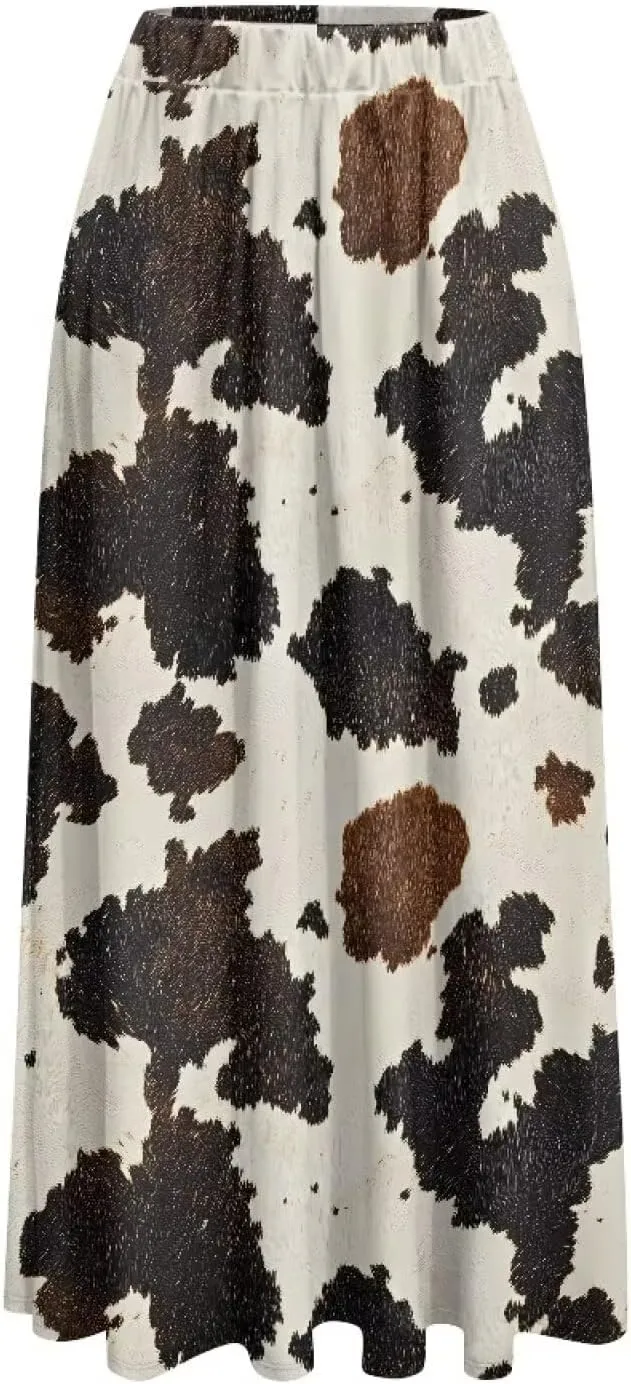 Long Maxi Skirts for Women High Waisted Ruched Skirts with Pockets Breathable Boho Clothes for Ladies S-2XL