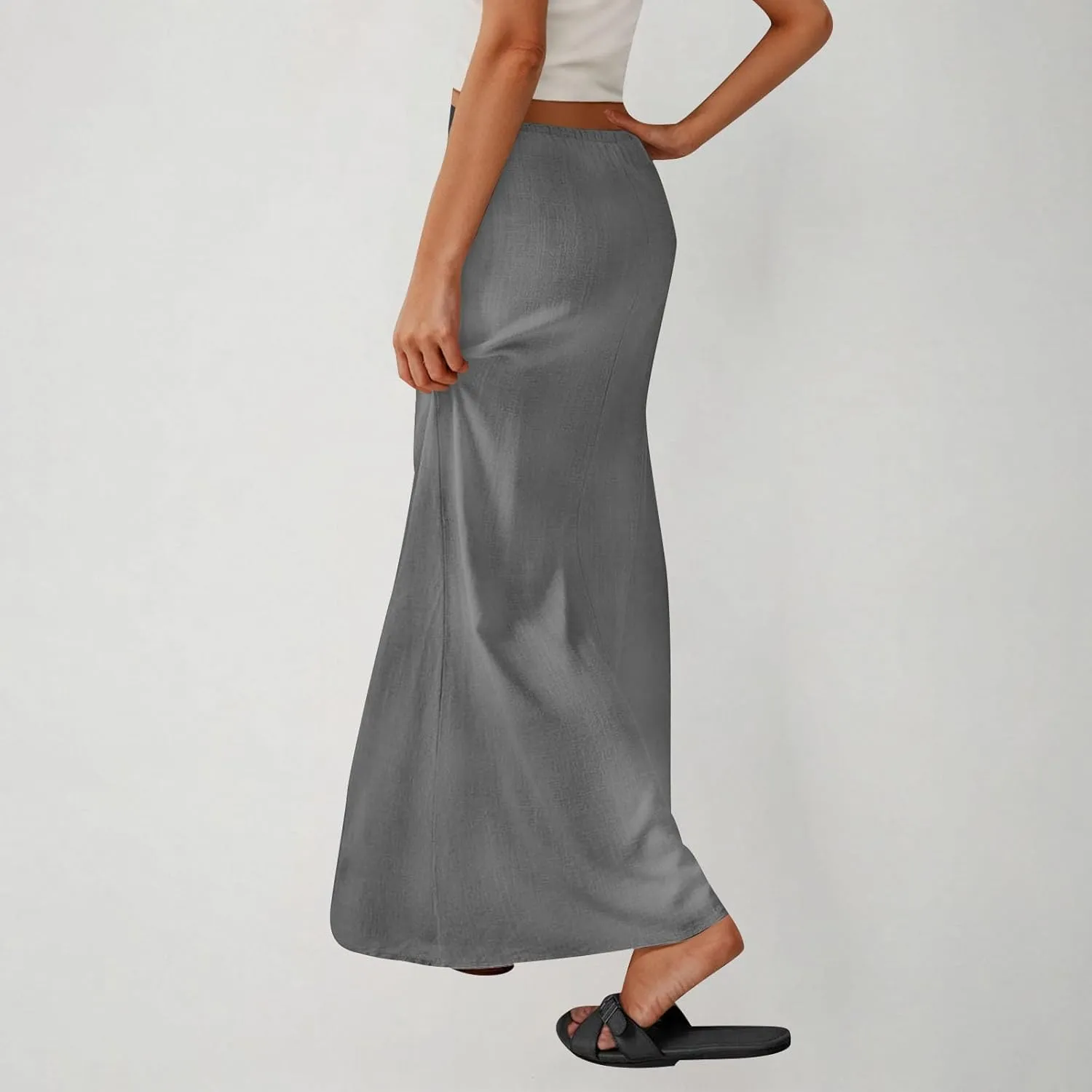 Long Skirts for Women Maxi Women's Trendy Summer 2025 Boho Linen Skirt Womens Vacation Dresses Casual