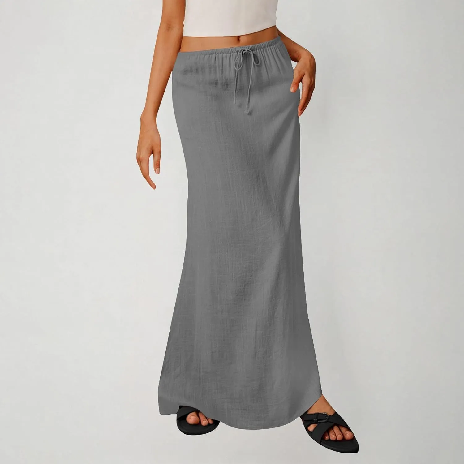 Long Skirts for Women Maxi Women's Trendy Summer 2025 Boho Linen Skirt Womens Vacation Dresses Casual