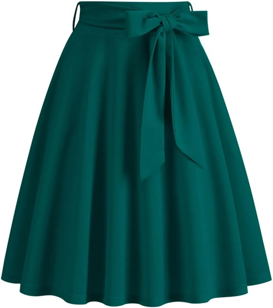 Long Skirts for Women Trendy Vintage Flare Skirt Midi Length Casual Soft High Waisted Bow A Line Summer Skirts