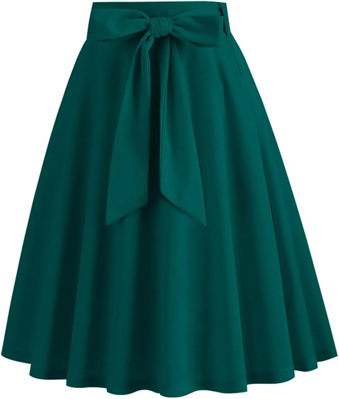Long Skirts for Women Trendy Vintage Flare Skirt Midi Length Casual Soft High Waisted Bow A Line Summer Skirts