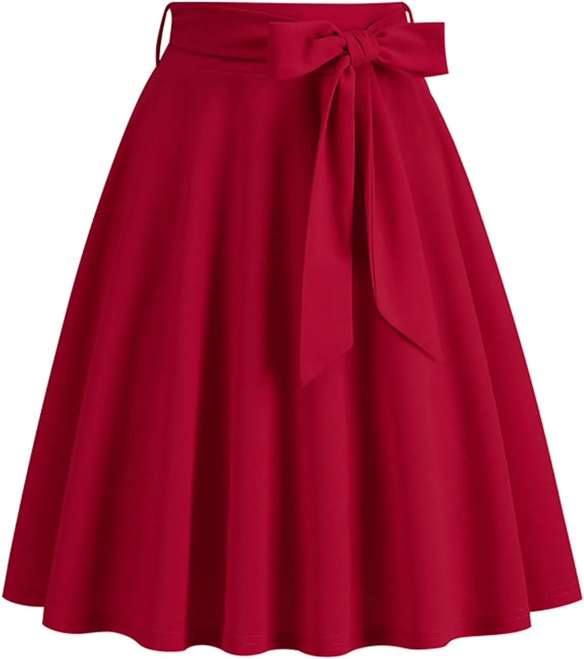 Long Skirts for Women Trendy Vintage Flare Skirt Midi Length Casual Soft High Waisted Bow A Line Summer Skirts