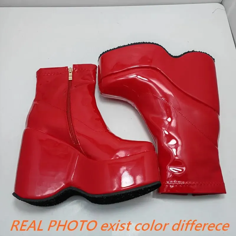 Luxury Women's Platform Boots - Fashionable Thick High Heels, Sexy Block Heel Booties for Party & Office