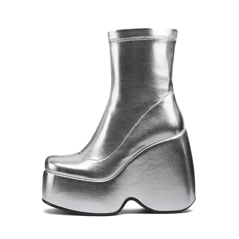 Luxury Women's Platform Boots - Fashionable Thick High Heels, Sexy Block Heel Booties for Party & Office
