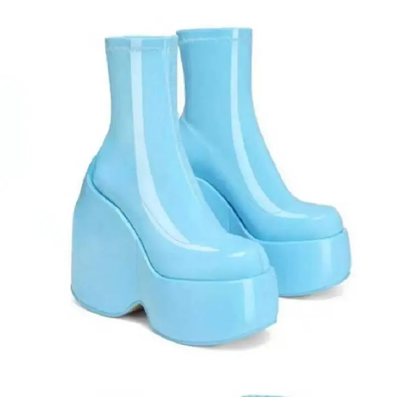 Luxury Women's Platform Boots - Fashionable Thick High Heels, Sexy Block Heel Booties for Party & Office