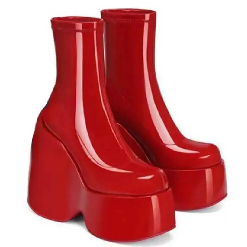 Luxury Women's Platform Boots - Fashionable Thick High Heels, Sexy Block Heel Booties for Party & Office