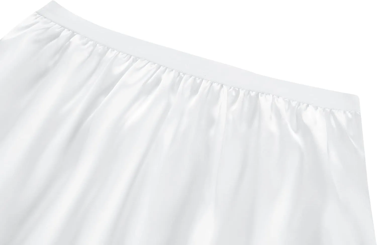 MAINESAKA Women's Half Slips Elastic Waist Satin Underskirt Lace Trim Slip Skirt for Under Dresses Anti Static Half Slip