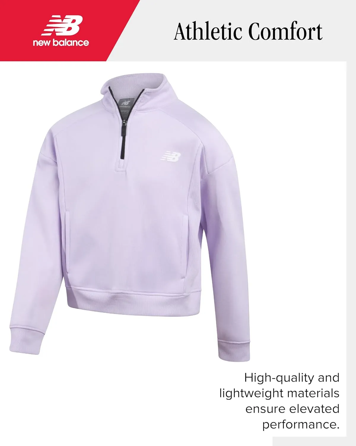 New Balance Girls Scooter Set - 2 Piece Soft Fleece Quarter-Zip Pullover and Activewear Skorts for Girls (Sizes: 7-12)