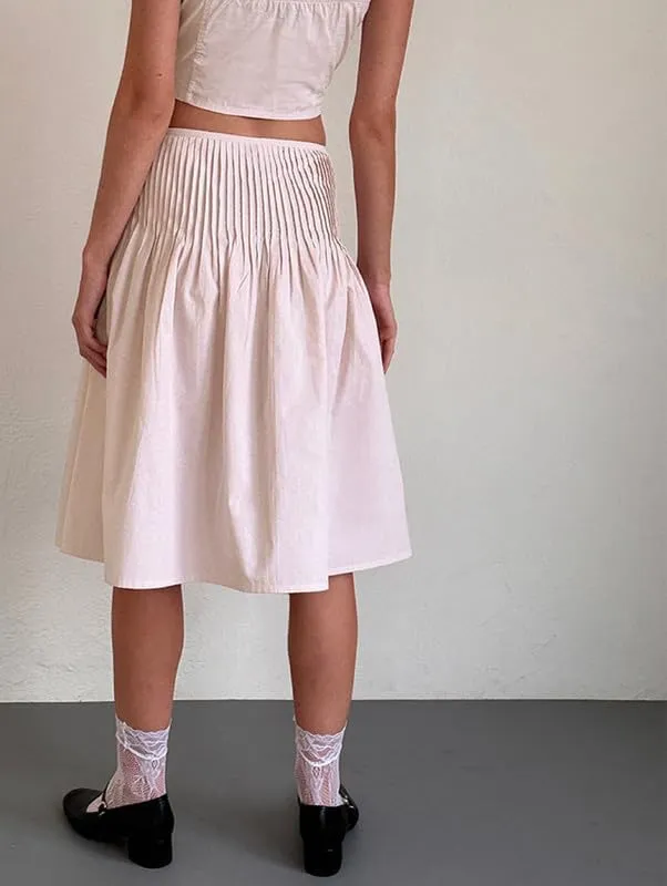 NUFIWI Womens Summer Low Waist A Line Midi Skirts Elegant Flowy Swing Tiered Long Skirt Y2K Solid Color Beach Maxi Skirts