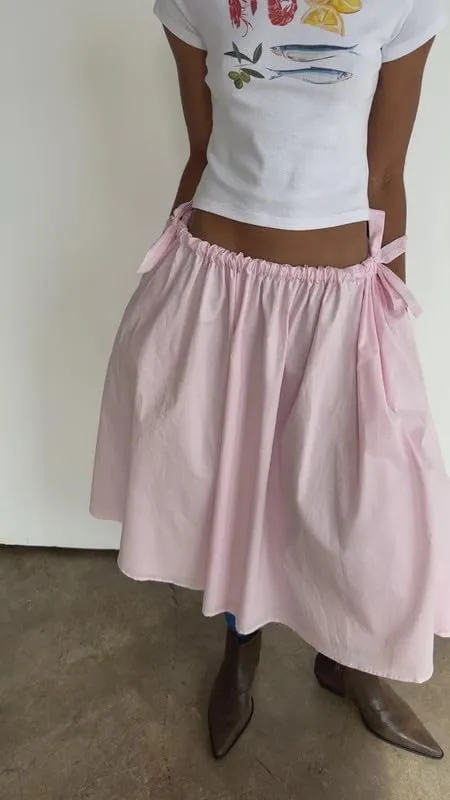 NUFIWI Womens Summer Low Waist A Line Midi Skirts Elegant Flowy Swing Tiered Long Skirt Y2K Solid Color Beach Maxi Skirts