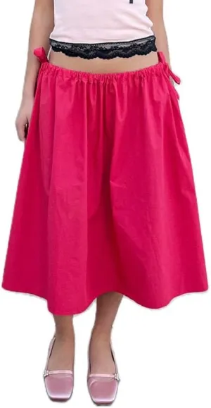 NUFIWI Womens Summer Low Waist A Line Midi Skirts Elegant Flowy Swing Tiered Long Skirt Y2K Solid Color Beach Maxi Skirts