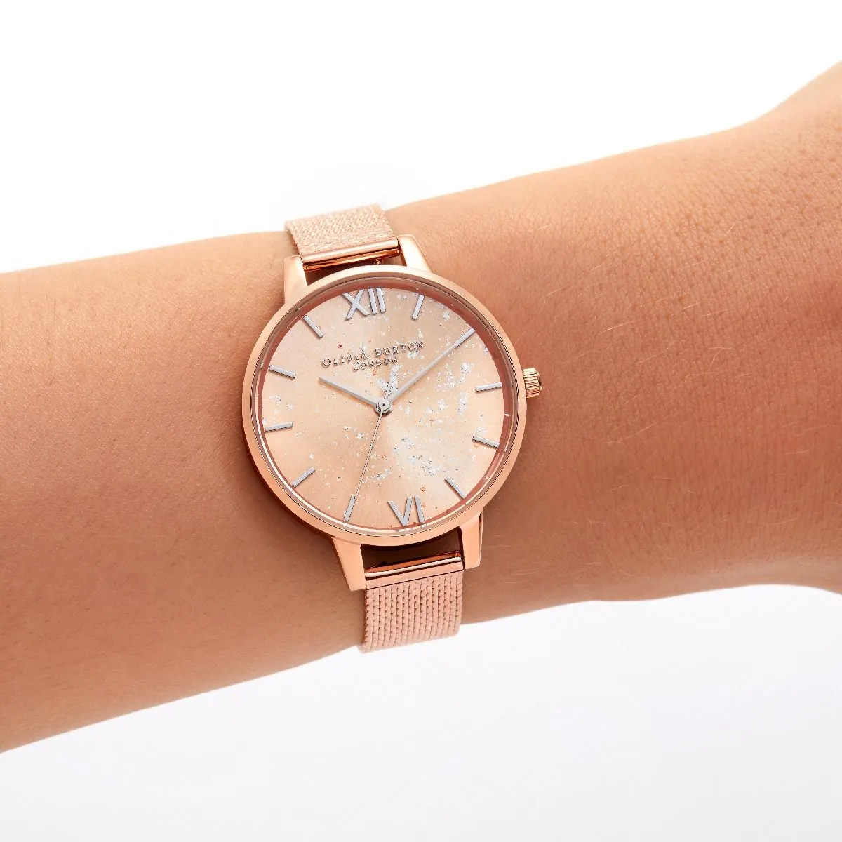Olivia Burton Rose Gold Plate Celestial Mesh Watch