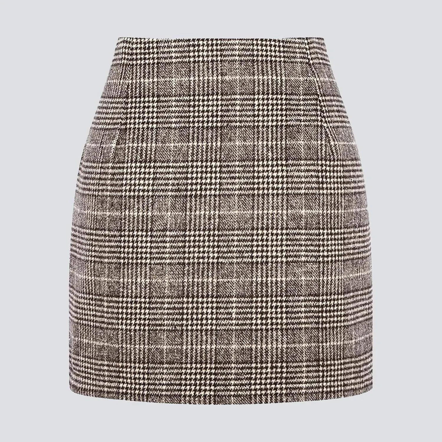 Pencil Skirt for Women Elegant Tartan High Waisted Casual Work Office Bodycon Slim Pull On Soft Checked Vintage Mini Skirt