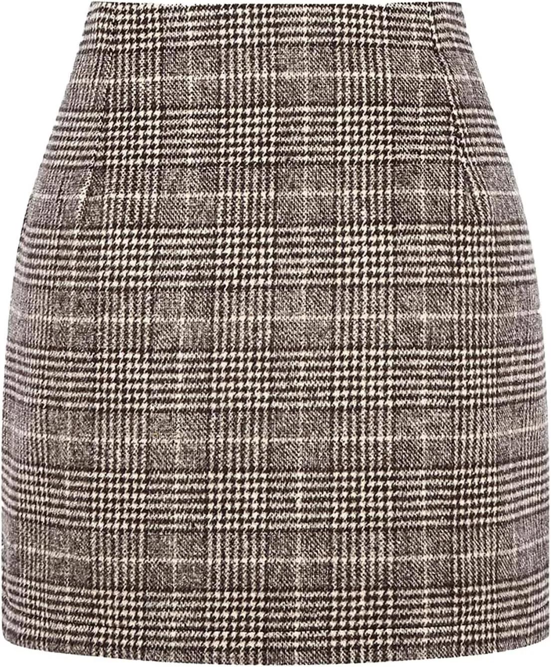 Pencil Skirt for Women Elegant Tartan High Waisted Casual Work Office Bodycon Slim Pull On Soft Checked Vintage Mini Skirt
