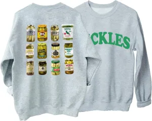 Pickle Sweatshirt Women Funny Pickle Jar Graphic Fleece Sweatshirt Crewneck Oversized Pullover Sweatshirtirt