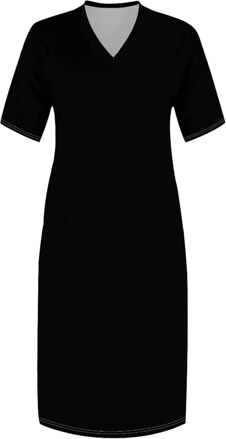 Plus Size Summer Casual Loose Dresses for Women Beach Swing Sundress Short Sleeve Tshirt Long Maxi Dress with Pockets