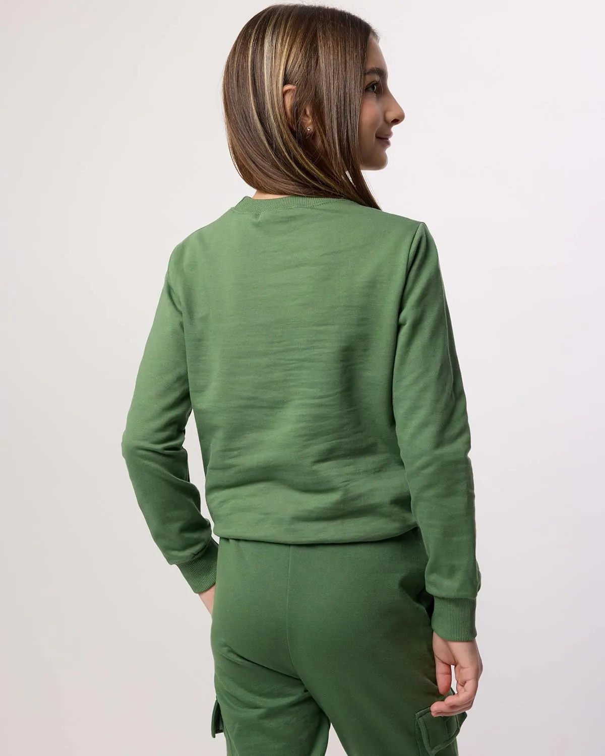 Real Essentials 3-Pack: Girls Ultra-Soft & Warm Long Sleeve Fleece Crew Neck Pullover Sweatshirt