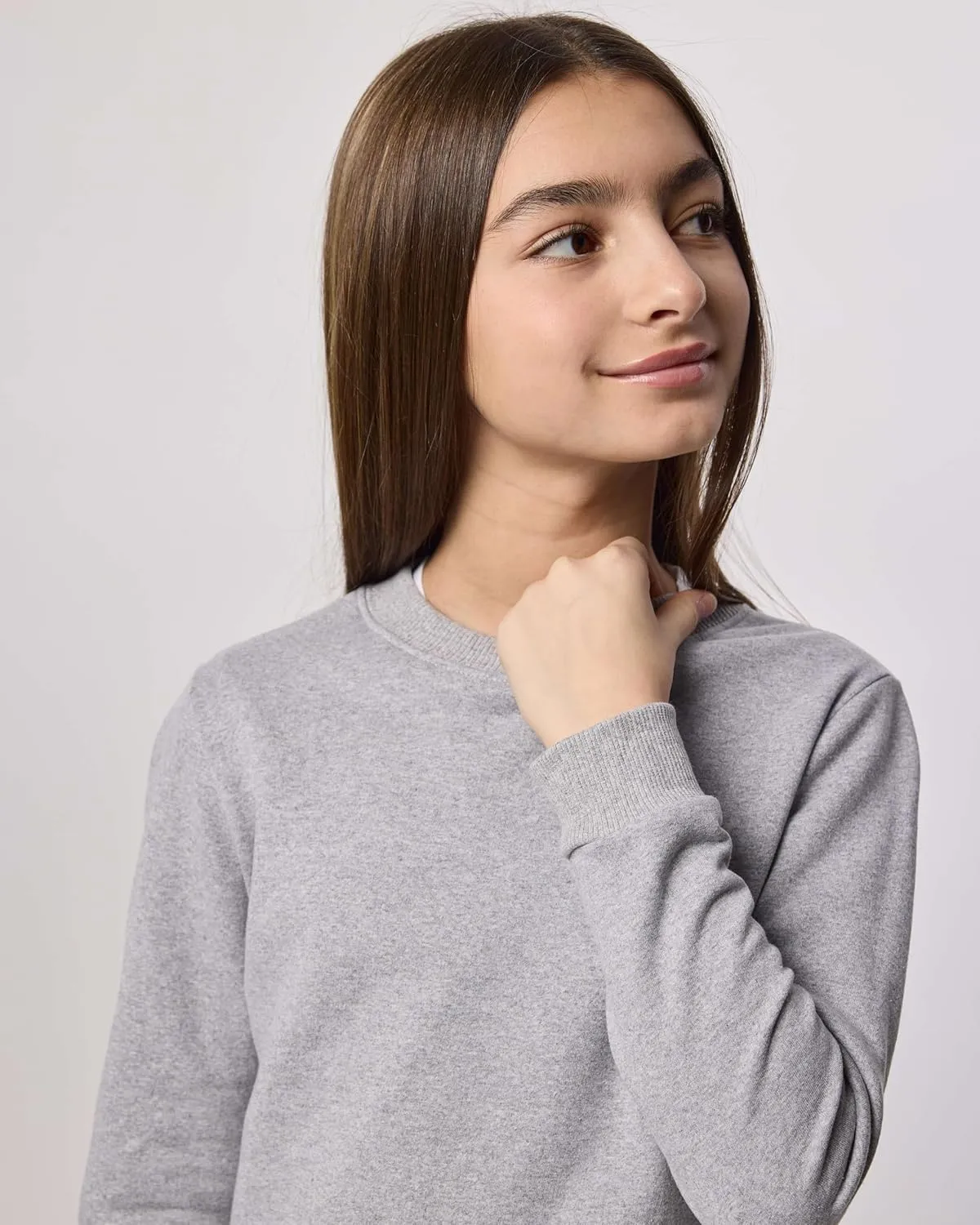 Real Essentials 3-Pack: Girls Ultra-Soft & Warm Long Sleeve Fleece Crew Neck Pullover Sweatshirt