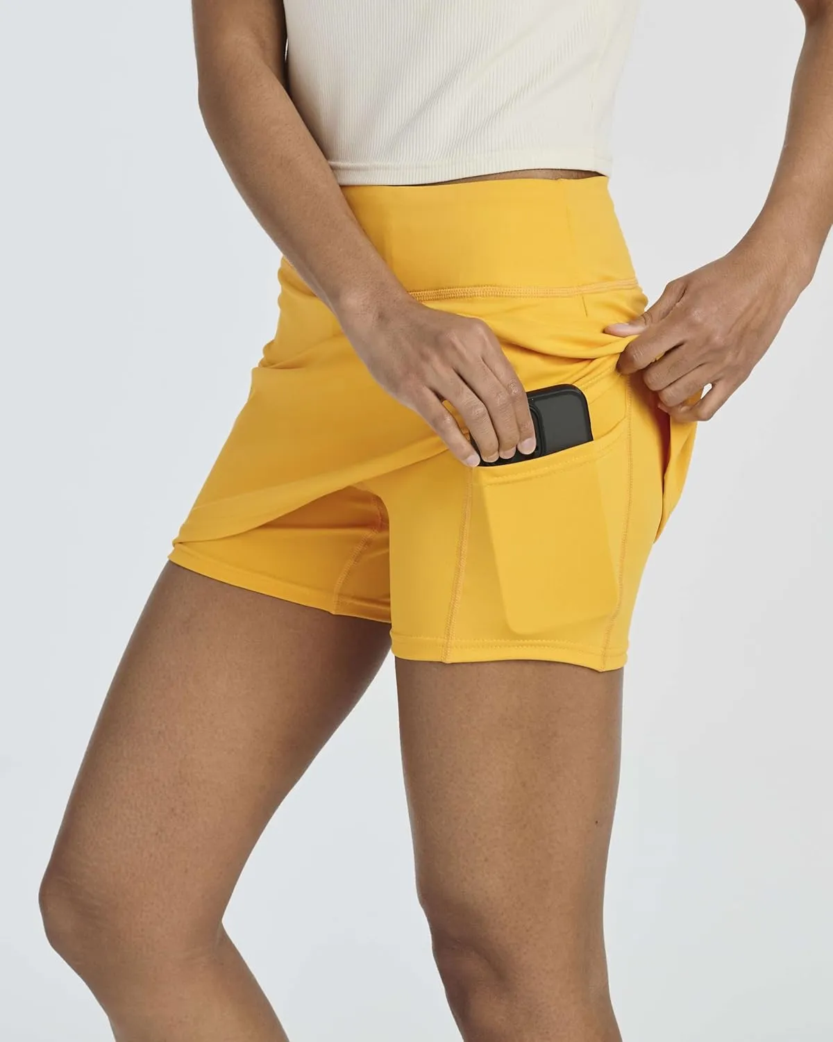 Real Essentials 4 Pack: Women's Active Skort Lightweight Comfy & Breathable Tennis Golf Skirt (Available in Plus Size)