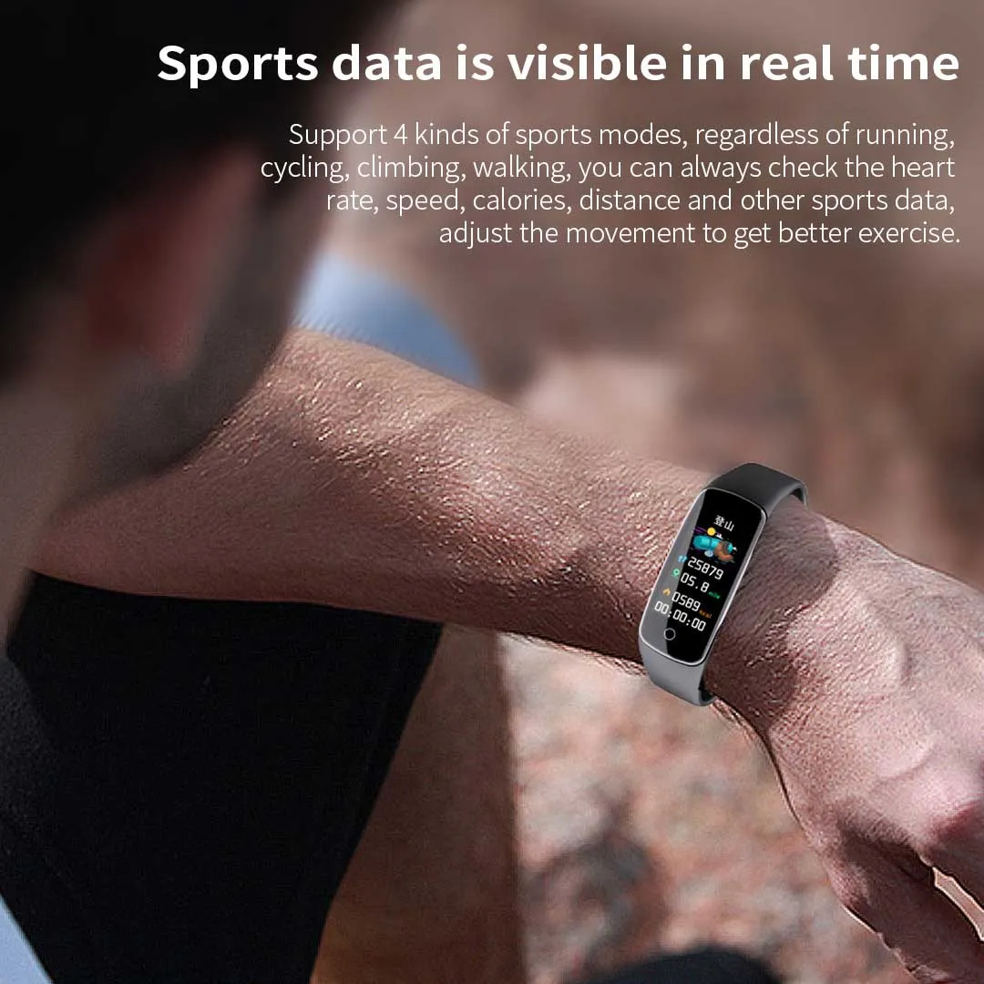 Sport Monitor Wrist Touch Fitness Tracker Smart Watch - Red - Premium