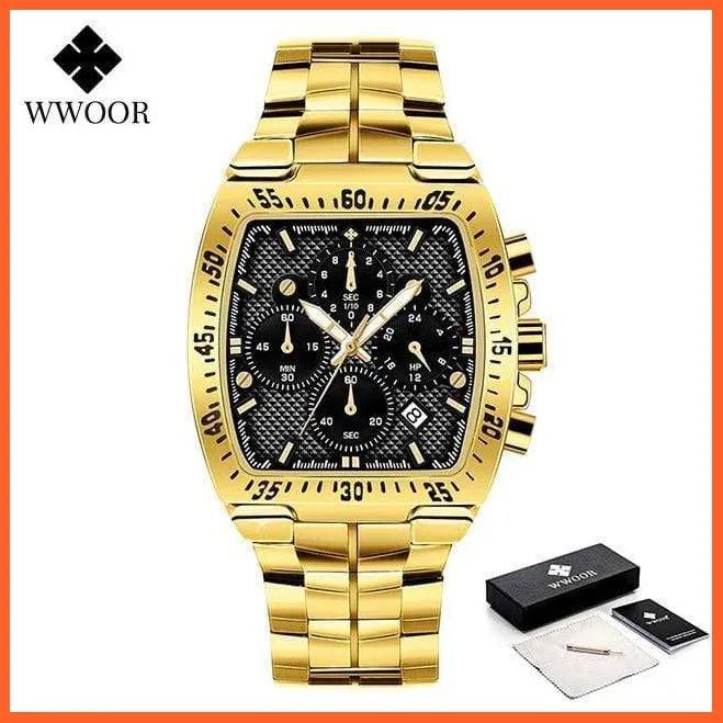Sports Military Watches Men Top Brand Luxury Gold Full Steel Waterproof Analog 24 Hour Quartz Wristwatch