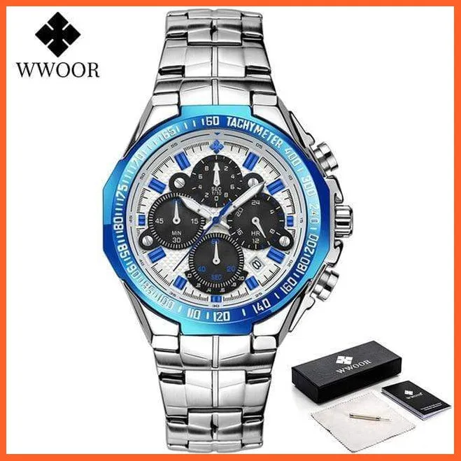 Sports Military Watches Men Top Brand Luxury Gold Full Steel Waterproof Analog 24 Hour Quartz Wristwatch