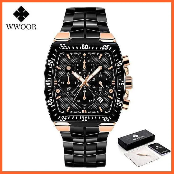 Sports Military Watches Men Top Brand Luxury Gold Full Steel Waterproof Analog 24 Hour Quartz Wristwatch
