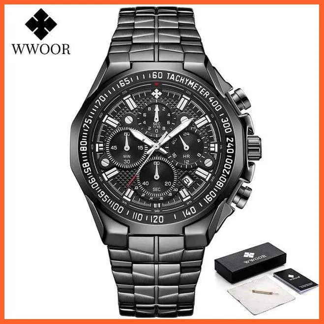 Sports Military Watches Men Top Brand Luxury Gold Full Steel Waterproof Analog 24 Hour Quartz Wristwatch