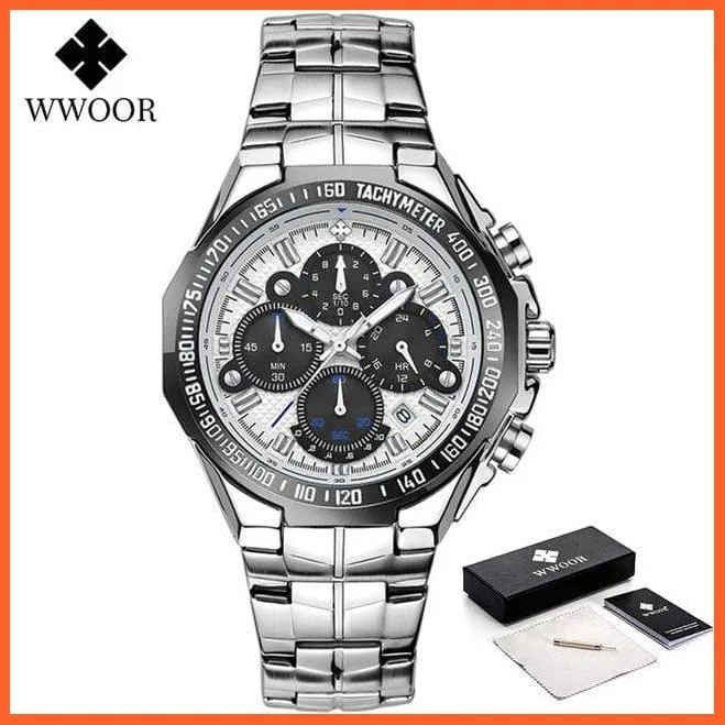 Sports Military Watches Men Top Brand Luxury Gold Full Steel Waterproof Analog 24 Hour Quartz Wristwatch