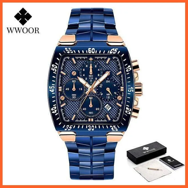 Sports Military Watches Men Top Brand Luxury Gold Full Steel Waterproof Analog 24 Hour Quartz Wristwatch