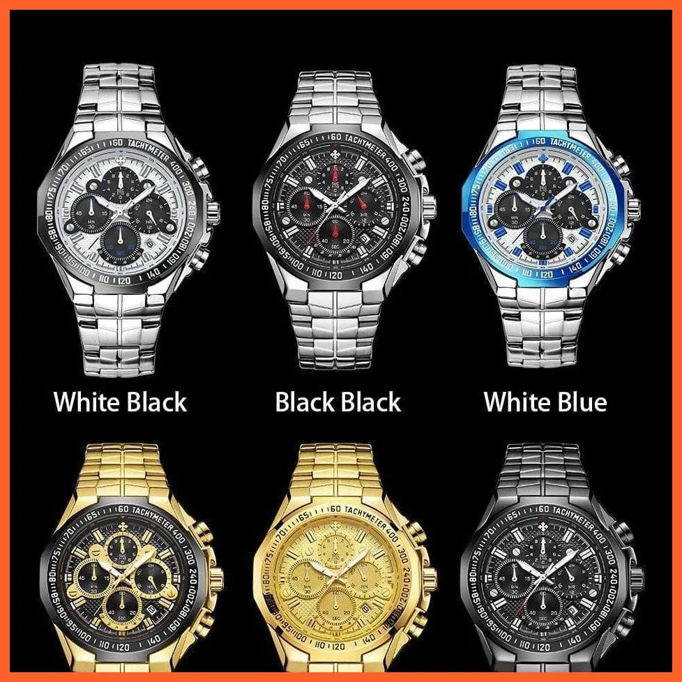 Sports Military Watches Men Top Brand Luxury Gold Full Steel Waterproof Analog 24 Hour Quartz Wristwatch