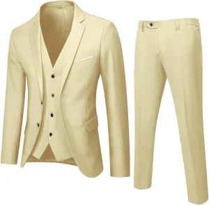 Suits for Men 2-Piece Lightweight Sets Slim Fit 2 Button Casual Business Wedding Party Jacket Blazer & Pants Set