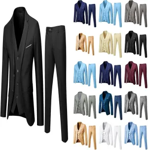 Suits for Men 2-Piece Lightweight Sets Slim Fit 2 Button Casual Business Wedding Party Jacket Blazer & Pants Set